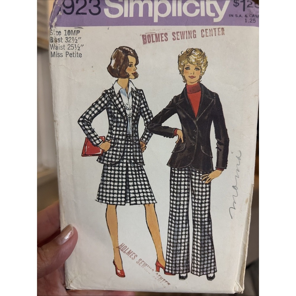 Vintage Simplicity 5923 Suit Sewing Pattern Size 10MP Uncut 1970s Jacket Pants